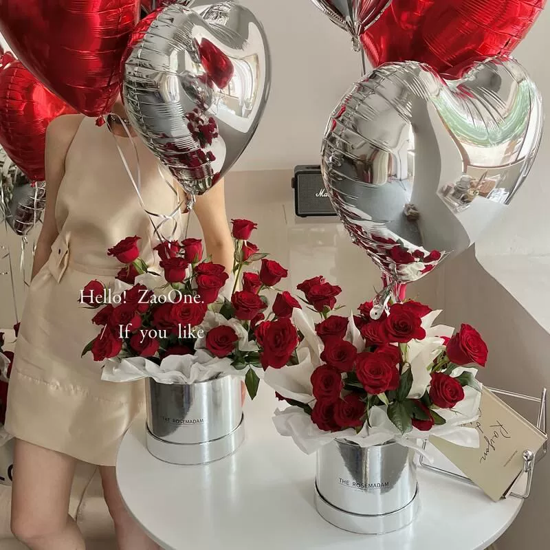 Серебряный круглый набор из двух обнимает ведро с зеркалом с ручной подарочной квадратной подарочной коробкой