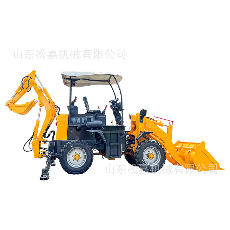 Cargador de excavación ocupado de dos cabezas diesel de cuatro tracciones cargador ocupado de dos cabezas multifuncional de pala delantera y máquina de excavación trasera de doble propósito