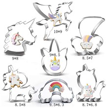 卡通独角兽饼干模具不锈钢蛋糕模烘焙diy翻糖压模曲奇印模水果切