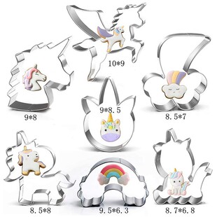 Cartoon Unicorn Cookie Mold Stainless Steel Cake Mold Baking DIY Fondant Mold Cookie Impression Fruit Cut