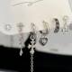 Cool grl! Love zircon six-piece set earrings sweet cool earrings niche design piece set earrings earrings