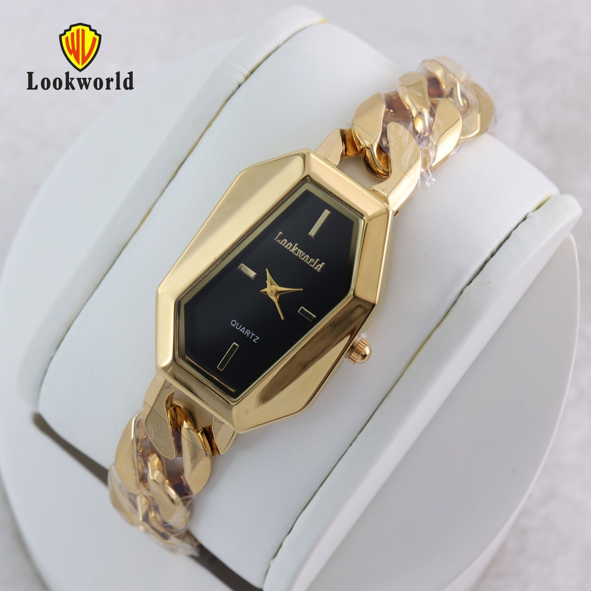 Cross-Border New Model Vintage Gold Women's Watch, Niche Light Luxury Style, Square Dial Quartz Watch, Bracelet Watch, Wristwatch