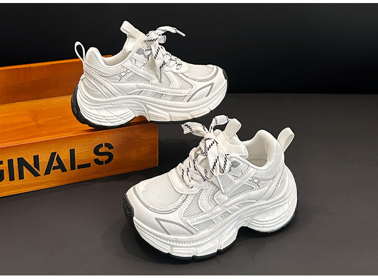Breathable Double Mesh Kids Sneakers Lightweight Slip-on Trainers_voghion.com