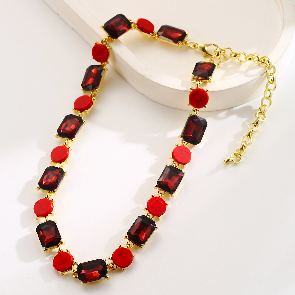 Oversized Statement Necklace For Women, Geometric Collarbone Chain_voghion.com
