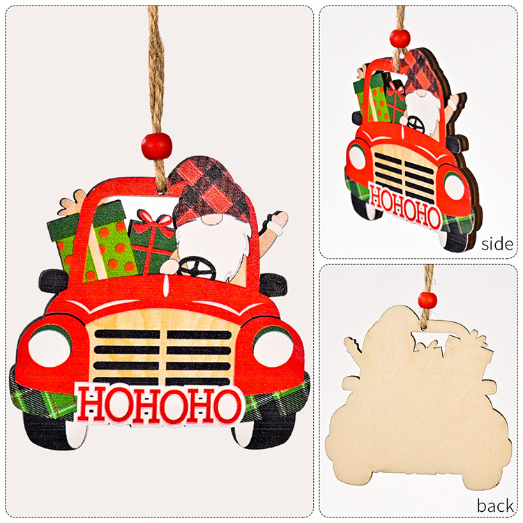 Christmas Car Wooden Pendant Wholesale Nihaojewelry display picture 1