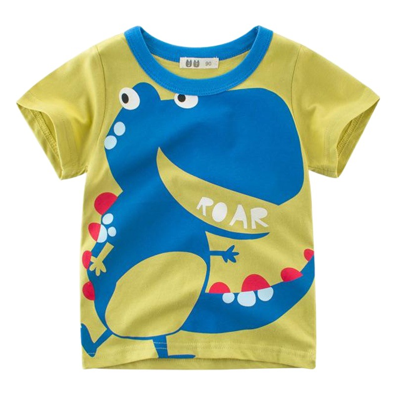 Estilo coreano ropa para niños verano nueva camiseta para niños al por mayor Camiseta de manga corta de cuello redondo de dibujos animados para niños