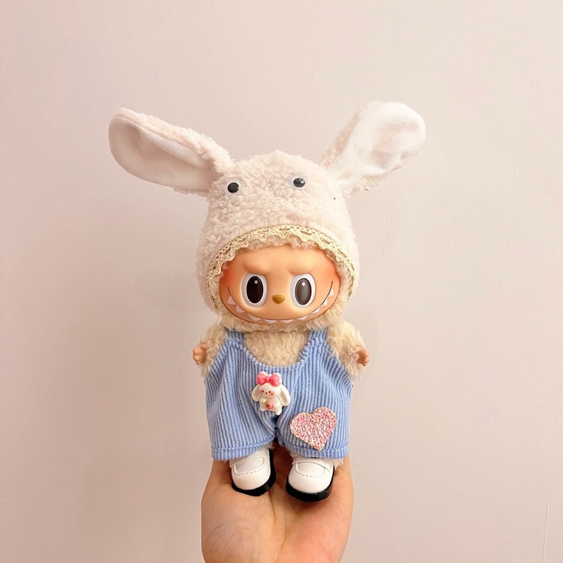 Labubu ベビー服ビニールラブブ 17 センチメートル人形かわいいドレスアップカジュアルスーツスカートぬいぐるみ服|undefined