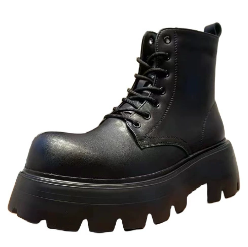 7 см осенние и зимние сапоги из воловьей кожи Martin мужские туфли с толстой подошвы