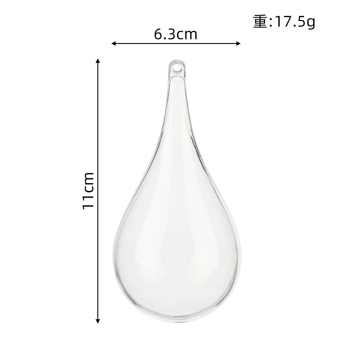 Transparent plastic Christmas pendant, acrylic mousse