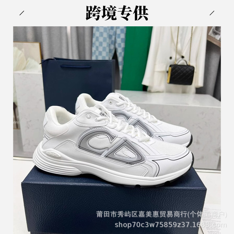 欧洲站跨境专供新款CD百搭休闲鞋增高小白鞋系带情侣跑鞋字母B30|undefined