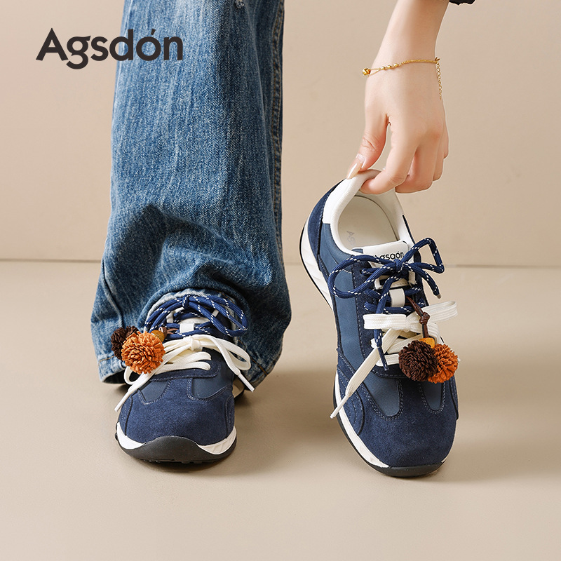 Zapatos de entrenamiento de entrenamiento de la mujer 2025 nuevo otoño invierno con suela gruesa gigante hermosa retro ballet Gump zapatillas deportivas