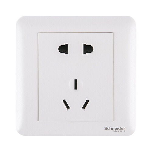 Schneider switch socket smooth frosted white engineering type 86 panel switch TV five-hole wall socket