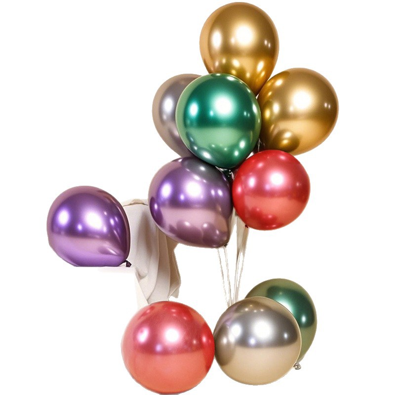 Globos metálicos de 10 pulgadas de grosor para bodas, globos de látex para decoración de fiestas, globos de cumpleaños, juego de globos personalizables.