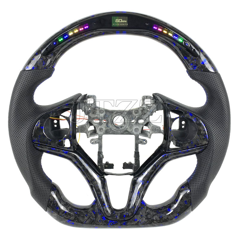 Suitable for Honda Fit GK5 Binzhi XRV upgrade LED carbon fiber modified steering wheel 2015-2019