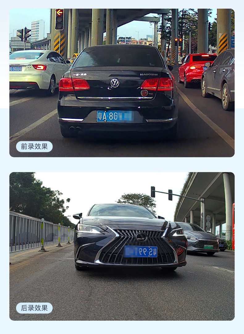 Motorcycle Driving Recorder, Smart Car Front and Rear Dual-Lens Navigator All-In-One Machine