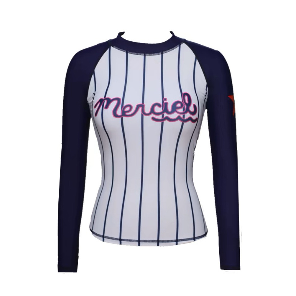 Nuevo buceo protector solar de mangas largas poliéster mujer natación de playa surf snorkeling trajes de baño de aguas termales