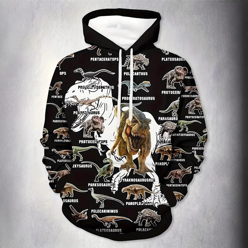 Amazon Cross-border New Animal Printed Men's Sweater 3D Digital Printing Street Retro Printed Hoodie Amazon Cross-border New Animal Printed Men's Sweater 3D Digital Printing Street Retro Printed Hoodie