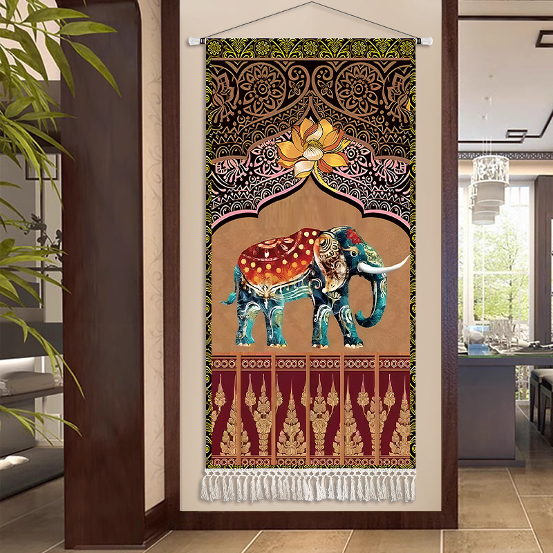 동남 아시아 인도 태국 선 코끼리 부드러운 가구 패브릭 매달려 그림 복도 장식 그림 벽 교수형 천 거실 벽화