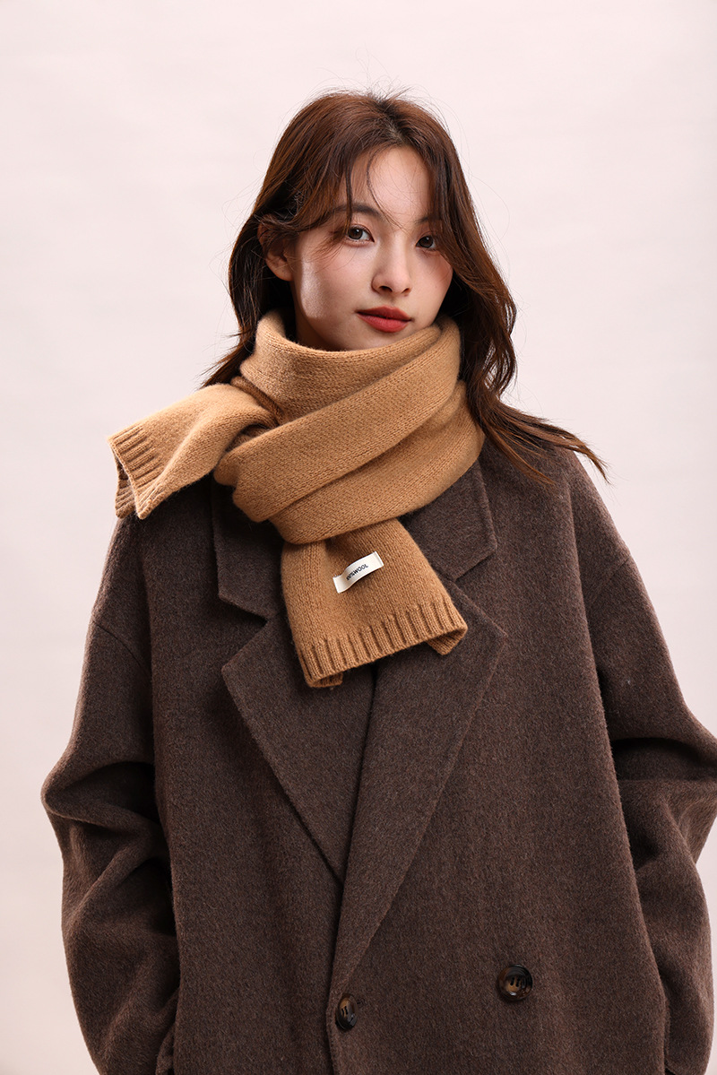Sciarpa in lana lavorata a maglia 100% cashmere, collo spesso per donna e uomo, calda coppia genitore-figlio stile autunno/inverno, alla moda e_voghion.com