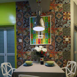 欧式浴室厨卫面仿古手绘彩色拼花防滑背景墙瓷砖地板砖小花砖150