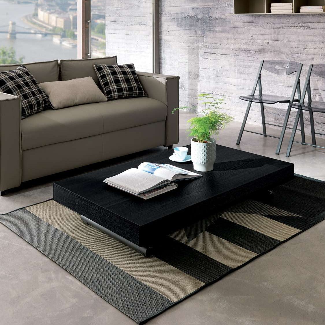 Mesa de comedor dos en uno mesa de centro sala de estar hogar apartamento pequeño elevador mesa baja 2024 nuevo rectángulo retráctil