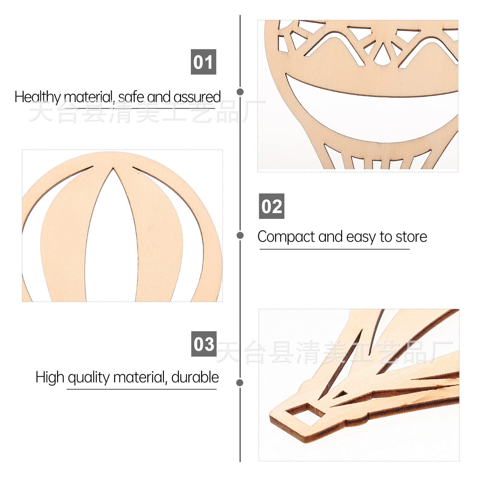 Globo de madera sin terminar, pieza de madera en bruto, pieza de corte de globo aerostático, pieza de proyecto, pieza de madera de globo aerostático de madera