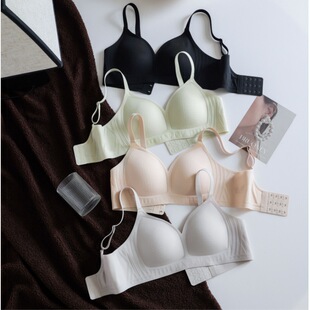 013# jelly strip soft support thin breathable underwear comfortable no steel ring fixed cup smooth seamless bra summer