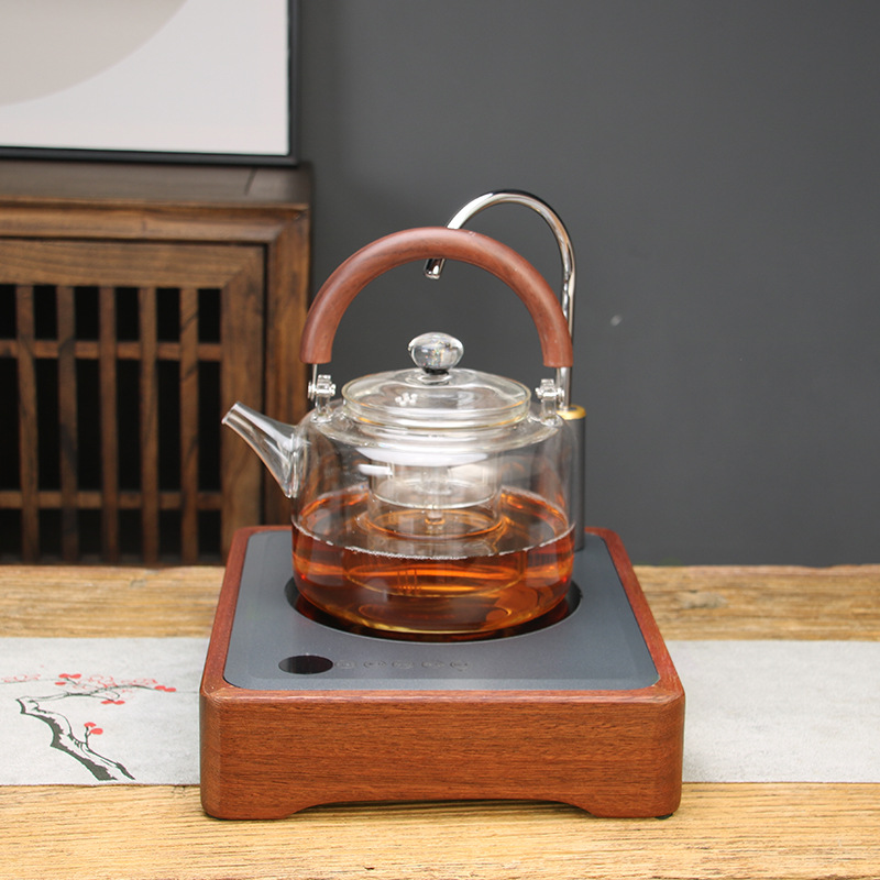 전기 세라믹 스토브 + 1200ml 새로운 깃털 나무 뚜껑 냄비 (깊은)