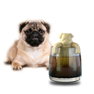 Creative silicone Bulldog tea maker pet dog in stock Shar dog tea strainer pug tea strainer