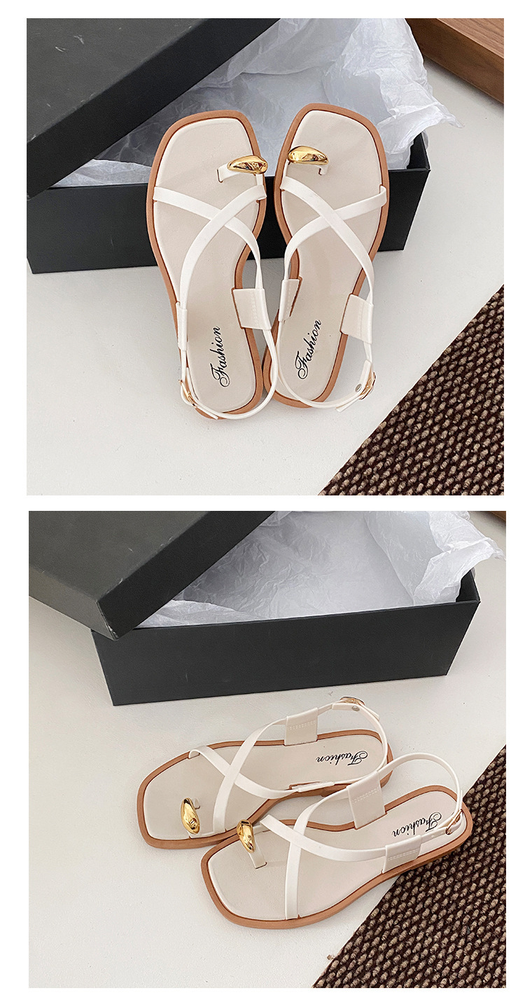 Roman-style Women's 2026 Summer New Model, Outdoor Wear, Non-slip, Trendy Hollow-out Flat PVC Thong Sandals For Women_vogvips.com