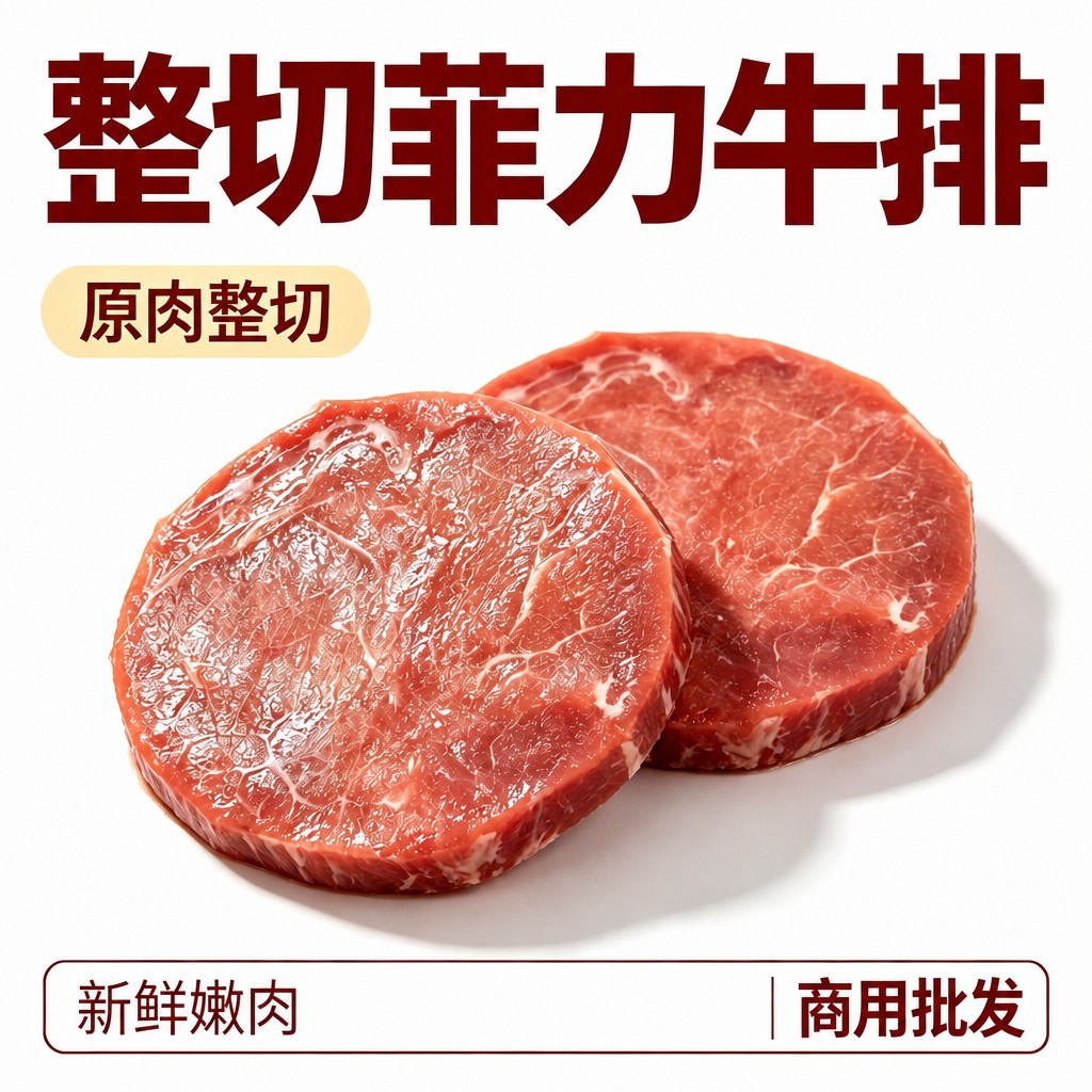 学校餐厅自助餐足浴店商用批发生鲜半成品整条原切整块菲力牛排