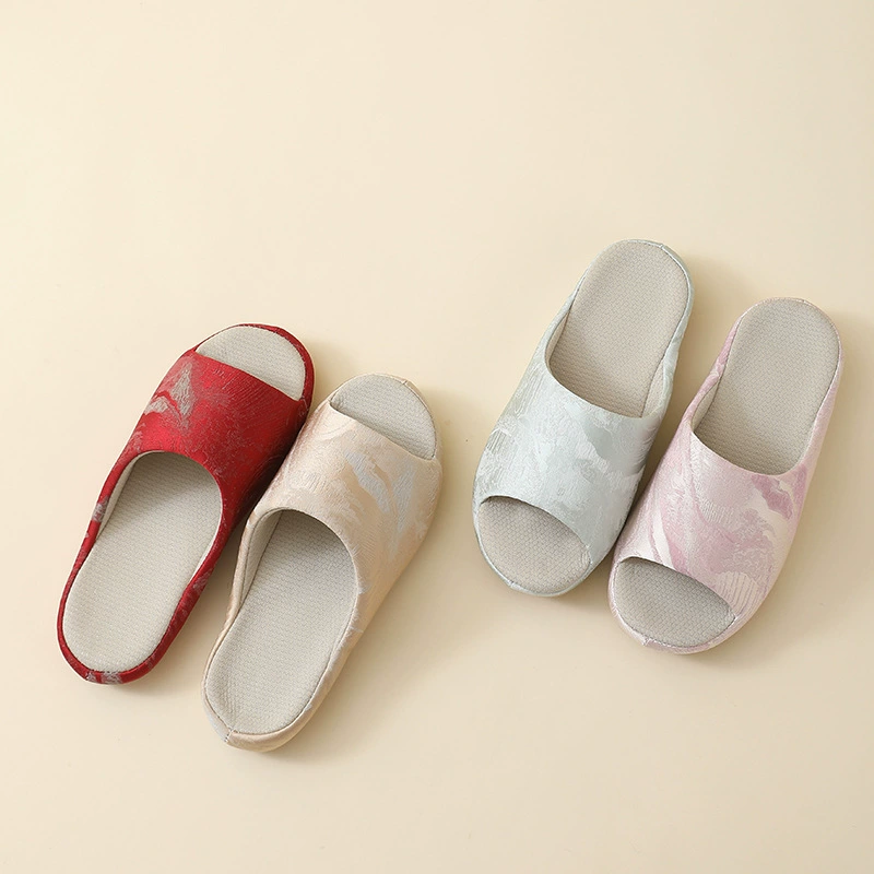 Четыре сезона льняные тапочки для домашнего использования оптовая дышащая нескользящая крытая хлопчатобумажная льняная холодная тапочки женская наружная одежда для домашнего тишины