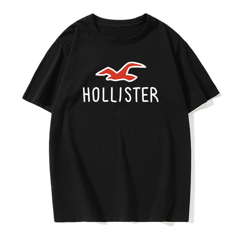 Men's foreign trade T-shirt HOLLISTER printed pattern short sleeve Amazon base coat crew neck sweatshirt