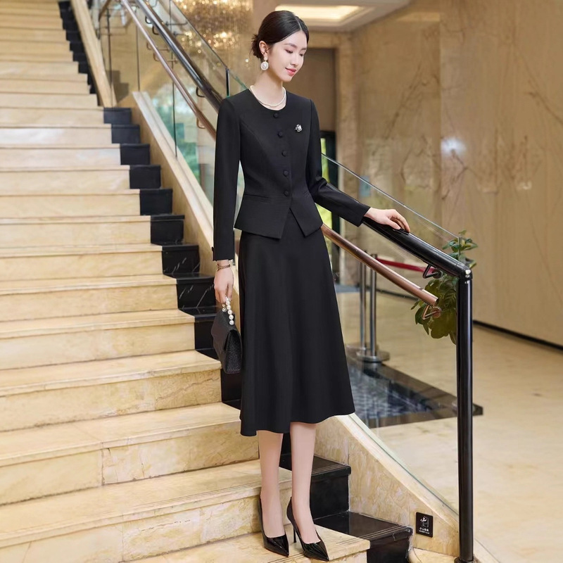 公司高端采购主持人西装套裙女士气质演讲营销中心职业套装工作服|undefined