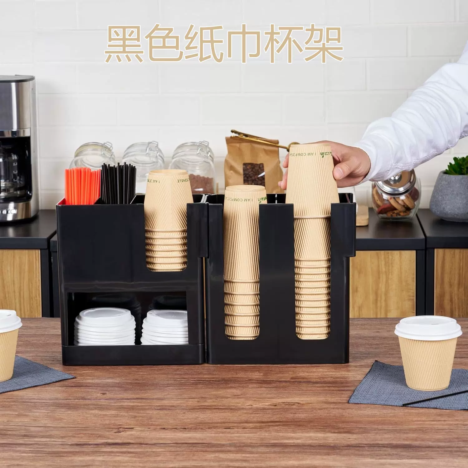 金德厂家塑料杯架 一次性杯子架自动取杯器架 奶茶店纸杯收纳架