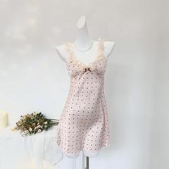 [Taosile] 夏新作フレンチピュアディザイア風ナイトガウンレディースレースリトルラブドレス薄氷と雪のシルク