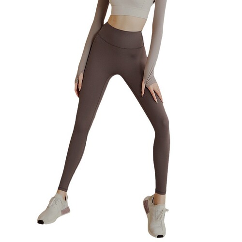 Yoga Pants for Women 2024 High-Waist Glute-Supporting Fitness Trousers Peach-Colored Nudie Sports Tight Pants for Outdoor Wear Running Yoga Pants