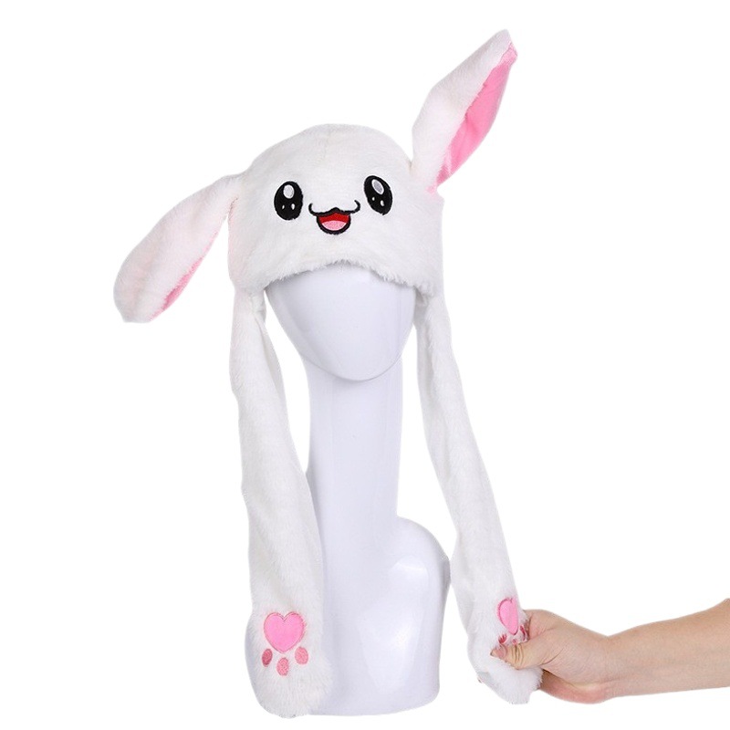 Cartoon Sanrio Hat, a Hat with Ears That Move When You Pinch Them, Rabbit Fur Warm Hat, Cinnamonroll Plush Hat for Winter