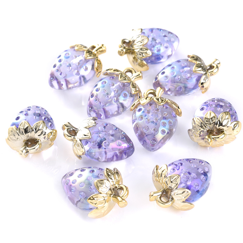 56g Weight Pendant Jewelry Making Type 23*32mm Jewelry Making Size DIY Jewelry Accessories Classification 10 PCS/Package Quantity Acrylic Material Strawberry Pattern Plating Design Sweet Style 10 PCS/Package 23*32mm Arylic Strawberry Pendant 6