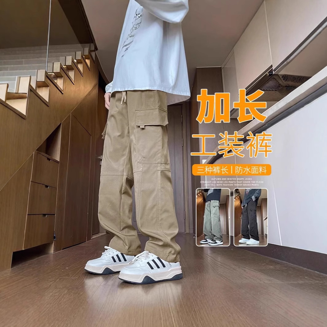 New Spring and Autumn Cargo Pants for Men, Spring and Autumn 2025 New Loose Pure Cotton Three-Dimensional Straight-Leg Casual Pants for Men