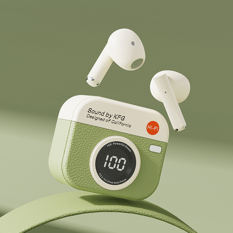 ベルリンサウンドエフェクトワイヤレス Q86 Bluetooth ヘッドセット新しいセミインイヤースポーツノイズリダクション超長バッテリー寿命レトロカメラ|undefined
