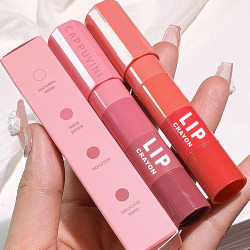 Cappuvini crayon lipstick set Whitening four-color milk tea matte velvet matte lipstick pen combination set