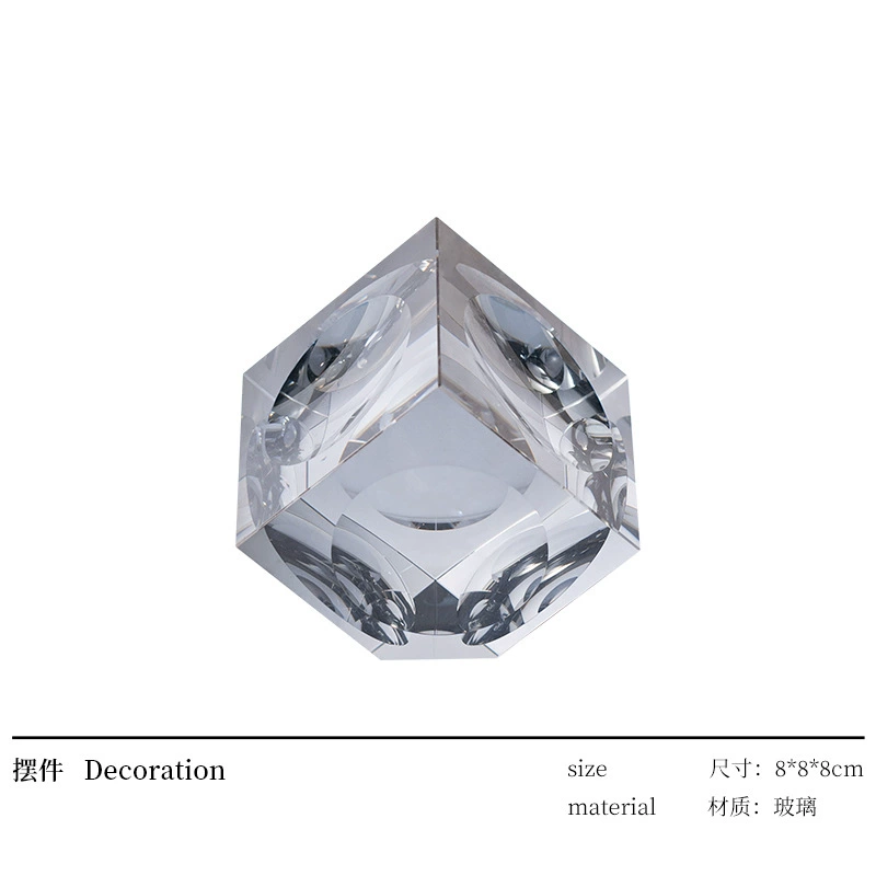 匠十三 Modern light luxury model room living room TV display large flat glass ornaments