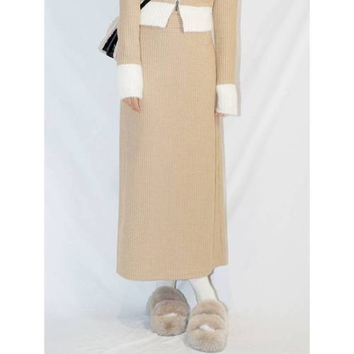 年韩版秋冬长袖短款翻领上衣高腰针织半裙时尚两件套装女
