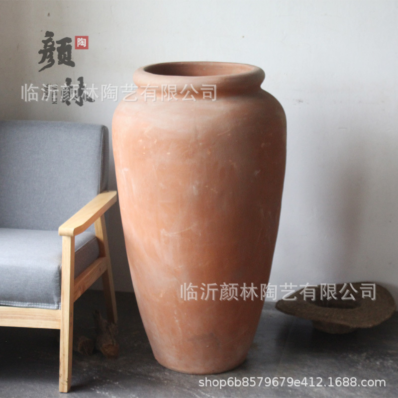 Paisaje de vid maceta de cerámica gruesa maceta de cerámica antigua combinación de gran tamaño cerámica simple cerámica roja