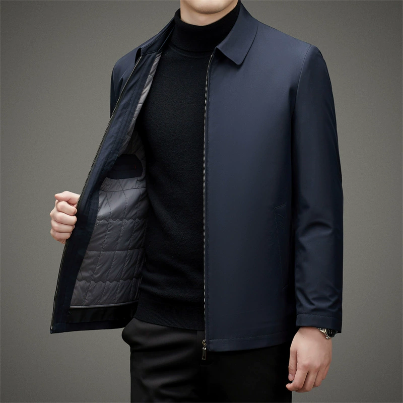 Зимняя новая мужская куртка в деловом стиле, с отложным воротником, утепленная, из хлопка, для руководителей, рабочая одежда, куртка-ветеран, мужское пальто