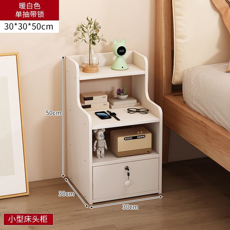 床头柜卧室家用简约现代简易收纳带锁储物柜小型卧室置物架迷你柜|undefined