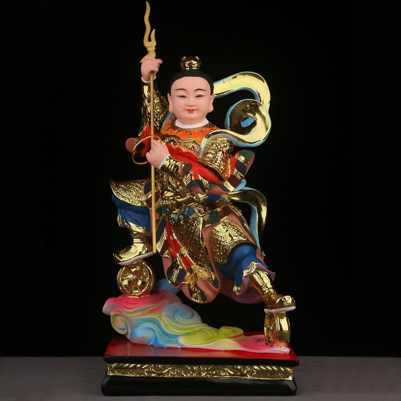 哪吒三太子摆件神像魔童降世哪咤中坛元帅脚踏风火轮树脂佛像-阿里巴巴