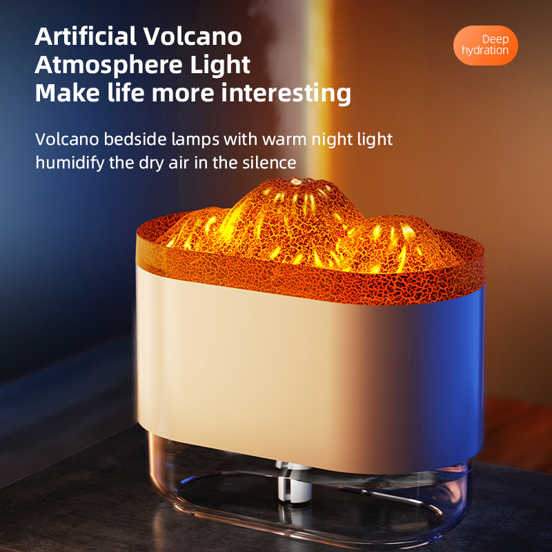 Volcano Humidifier USB Home Atmosphere Light Car Aromatherapy Machine Foreign Trade New Large Sprayer Cross-Border Hot Sale