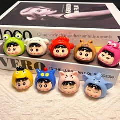 高透実色のしんちゃんの頭は家族の福diyのデスクトップの置物のキーホルダーの部品の樹脂の小さいおもちゃの潮が萌えます粒を遊びます。
